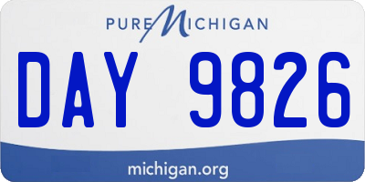 MI license plate DAY9826