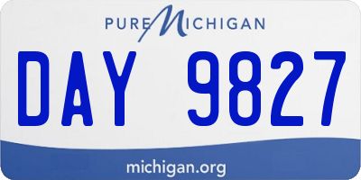 MI license plate DAY9827