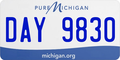 MI license plate DAY9830