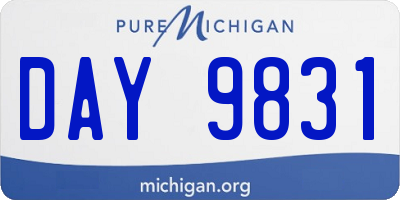 MI license plate DAY9831