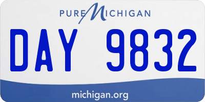 MI license plate DAY9832