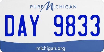 MI license plate DAY9833