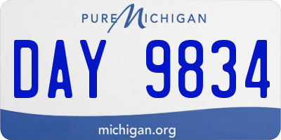 MI license plate DAY9834