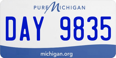 MI license plate DAY9835