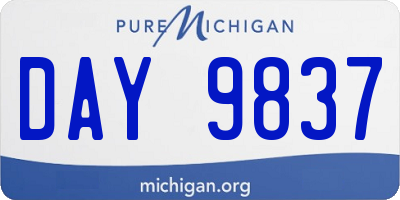 MI license plate DAY9837