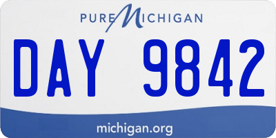 MI license plate DAY9842