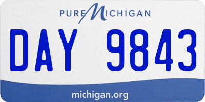 MI license plate DAY9843