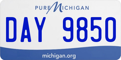 MI license plate DAY9850