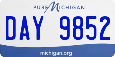 MI license plate DAY9852