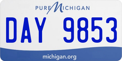 MI license plate DAY9853