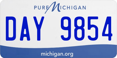 MI license plate DAY9854