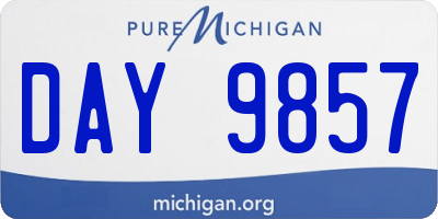 MI license plate DAY9857
