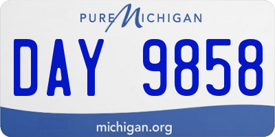 MI license plate DAY9858