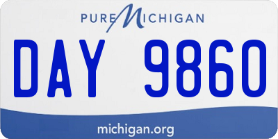 MI license plate DAY9860