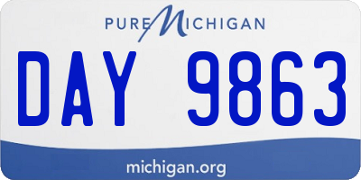 MI license plate DAY9863