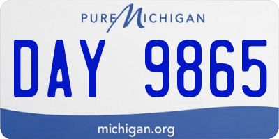MI license plate DAY9865