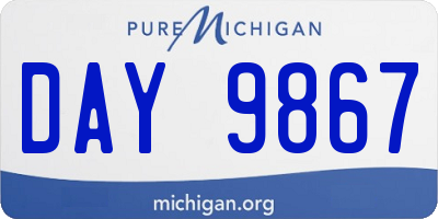 MI license plate DAY9867