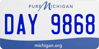 MI license plate DAY9868