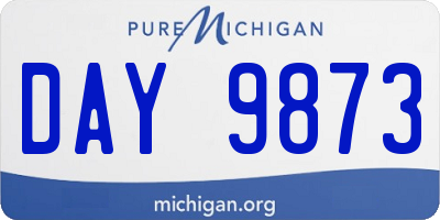 MI license plate DAY9873
