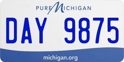 MI license plate DAY9875