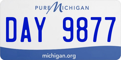 MI license plate DAY9877