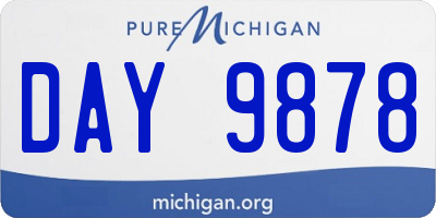 MI license plate DAY9878