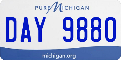 MI license plate DAY9880