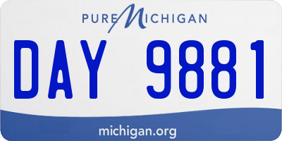 MI license plate DAY9881
