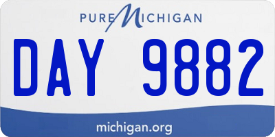 MI license plate DAY9882