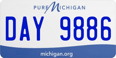 MI license plate DAY9886
