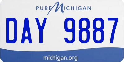 MI license plate DAY9887