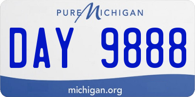 MI license plate DAY9888