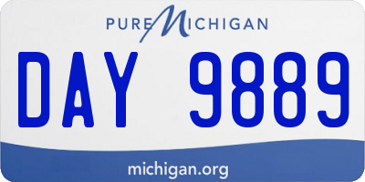 MI license plate DAY9889