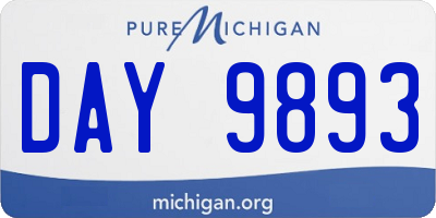 MI license plate DAY9893