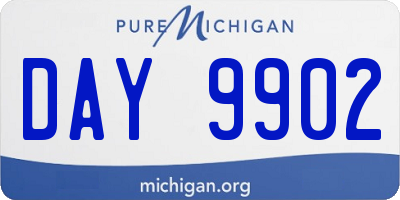 MI license plate DAY9902