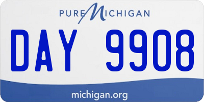 MI license plate DAY9908