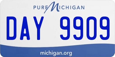 MI license plate DAY9909