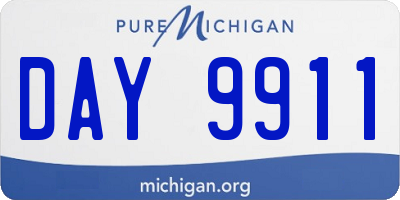 MI license plate DAY9911