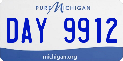 MI license plate DAY9912