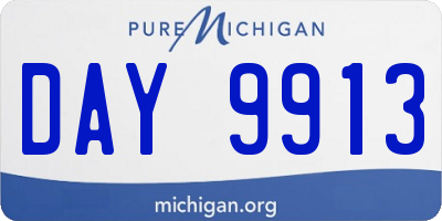 MI license plate DAY9913
