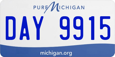 MI license plate DAY9915