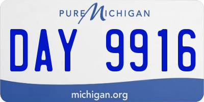 MI license plate DAY9916