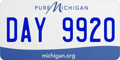 MI license plate DAY9920