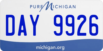 MI license plate DAY9926