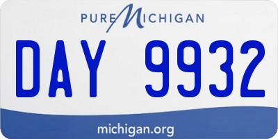 MI license plate DAY9932