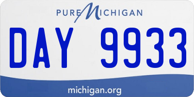 MI license plate DAY9933