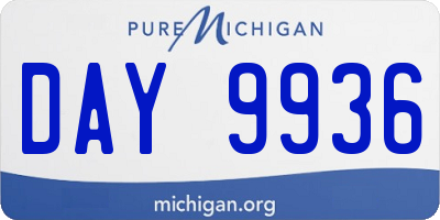 MI license plate DAY9936