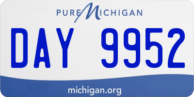MI license plate DAY9952