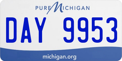 MI license plate DAY9953