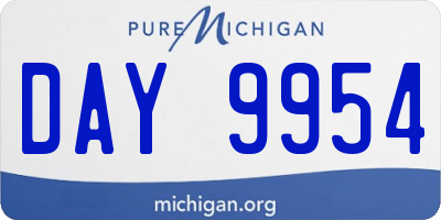 MI license plate DAY9954